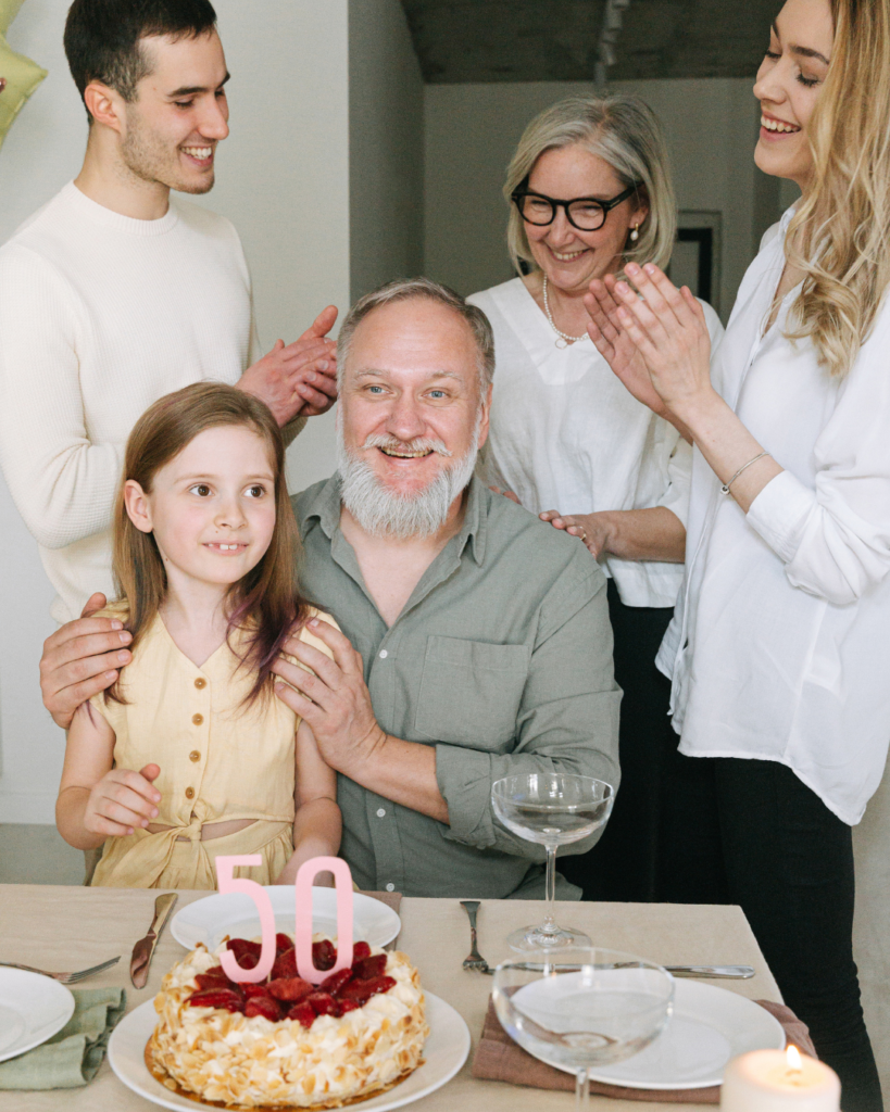 grandparents, parents and child family photo